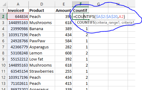 COUNTIFS to identify and remove duplicates in Excel